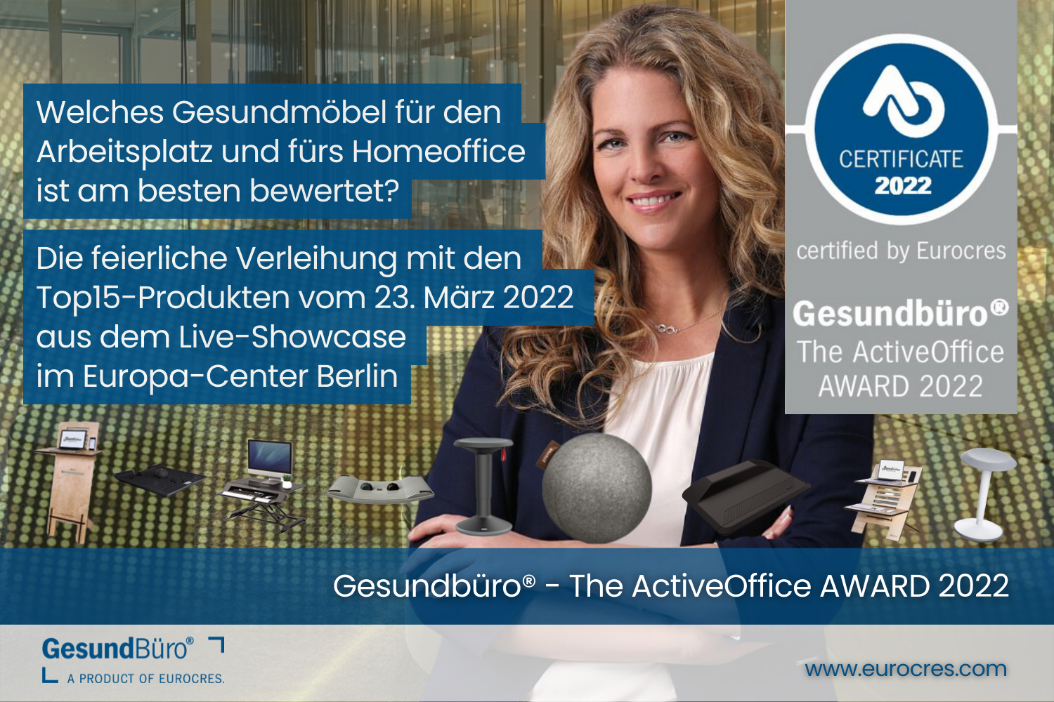 Eurocres prämiert die besten Gesundmöbel für Büro und Homeoffice und eröffnet erstes Teststudio